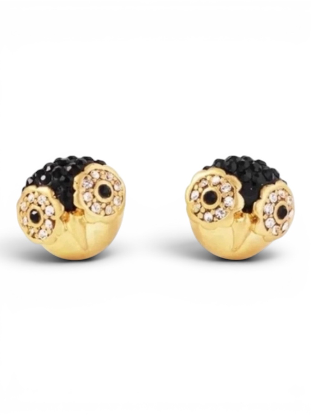 Kate Spade NWT Penguin Stud Earrings Gold Pave Crystal Owl Dashing Beauty - Picture 11 of 11